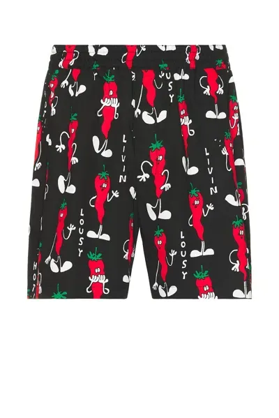 Junya Watanabe Broad Print Lousy Livin Boxer Shorts In Black & Green