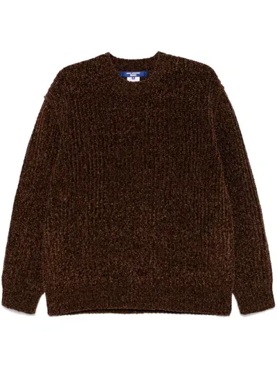 Junya Watanabe Chenille Sweater In Burgundy