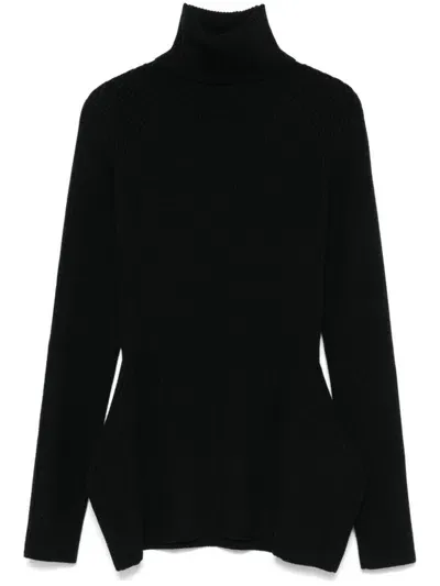 Junya Watanabe Ribbed-knit Sweater In 黑色