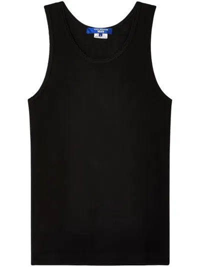 Junya Watanabe Ribbed Cotton-blend Vest In Black