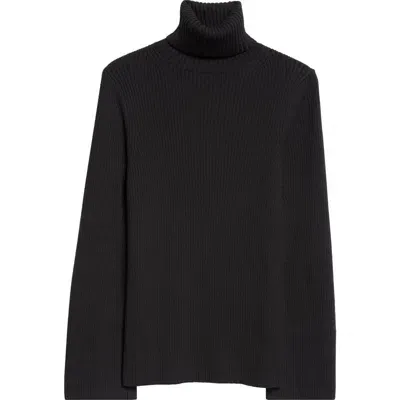 Junya Watanabe Wool Blend Rib Turtleneck In Black