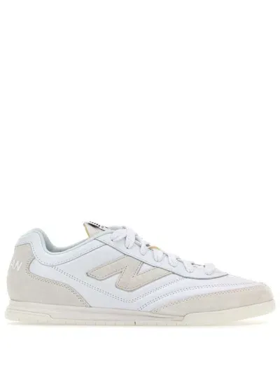 Junya Watanabe Logoed Patches Leather Sneakers In White