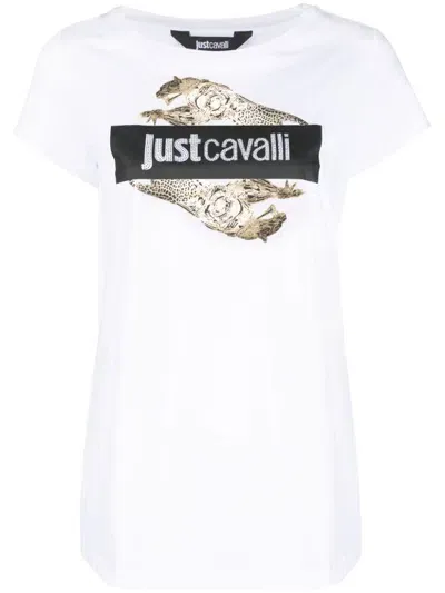 Just Cavalli Logo-print Cotton T-shirt In White