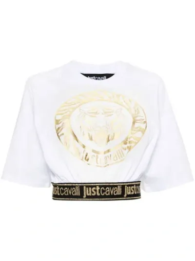 Just Cavalli Tiger Head-print T-shirt In White