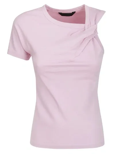 Juunj Unbalanced Short Sleeve T-shirt In Pink