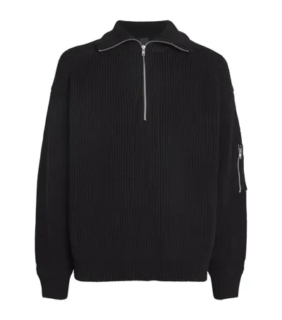 Juunj Juun. J Cotton-wool Half-zip Sweater In Black