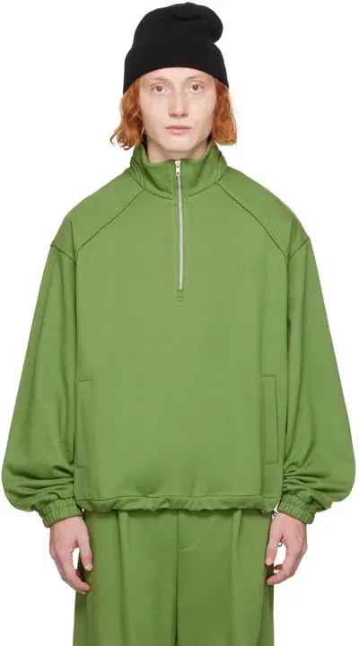 Juunj Green Quarter-zip Sweater In J Olive