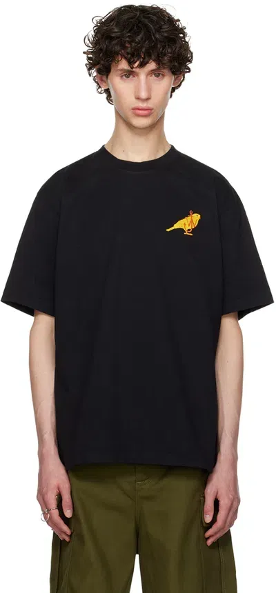 Jw Anderson Black Canary Embroidered T-shirt