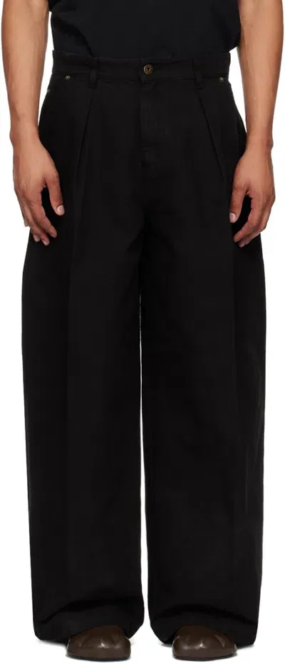 Jw Anderson Black Wide-leg Trousers In 999 Black