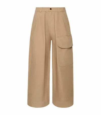 Jw Anderson Cargo Trousers With Oversized Pocket In Neutrals