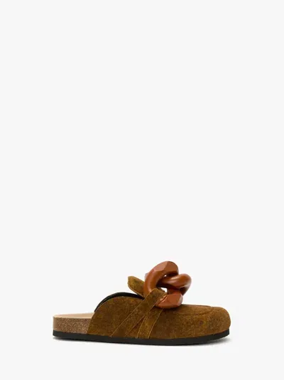 Jw Anderson Chain Loafer Mules In Brown