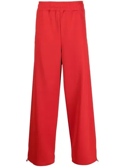 Jw Anderson Drawstring -cuff Track Pants In Red