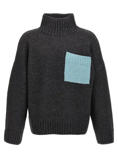 Jw Anderson Patch Pocket Sweater, Cardigans In Dark Grey