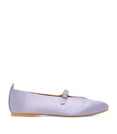 Jw Anderson Satin Ballet Flats In Purple