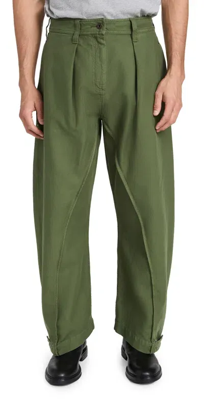 Jw Anderson Twisted Seam Trousers Dark Green