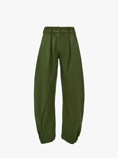 Jw Anderson Twisted Seam Trousers In Green