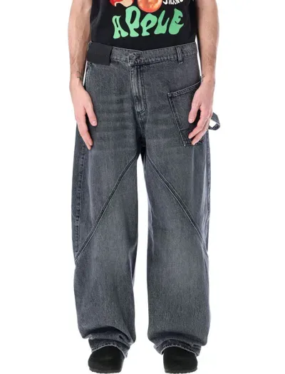 Jw Anderson J.w. Anderson Twisted Workwear Denim Pants In Grey