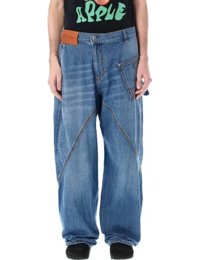 Jw Anderson Twisted Workwear Denim Pants In Blue