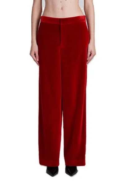 Jw Anderson Velvet Tuxedo Trousers In Red