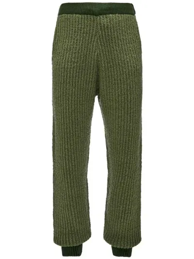 Jw Anderson Wool Blend Knitted Trousers In Green