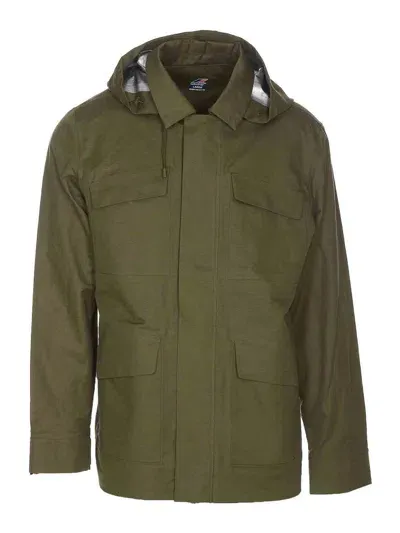 K-way Erhal Linen Blend Jacket In Green