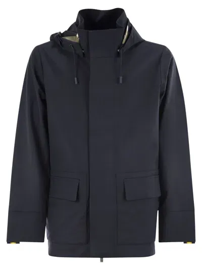 K-way Erhal Tech Wool Blend - Hooded Jacket Jacket In Black