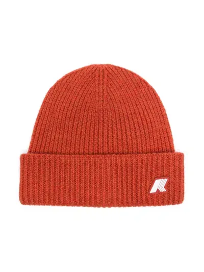 K-way Logo-appliqué Beanie In Red