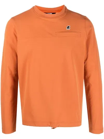 K-way Logo Crewneck Sweatshirt In Orange