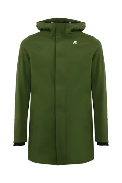 K-way Marlyn Bonded Long Jacket In Green