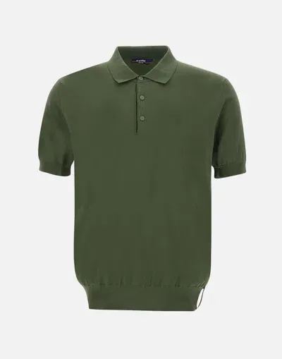 K-way Pleyne Knitted Cotton Polo Shirt In Green