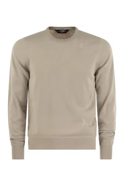 K-way Sebastien - Crewneck Cotton Sweatshirt In Beige