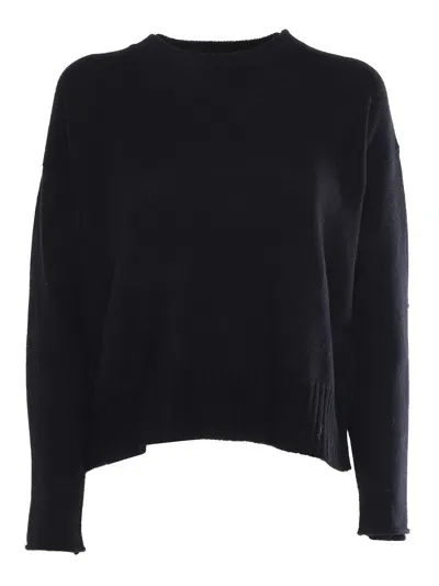 Kangra Boxing Crewneck Sweater With Buttoned Sleeves In Black