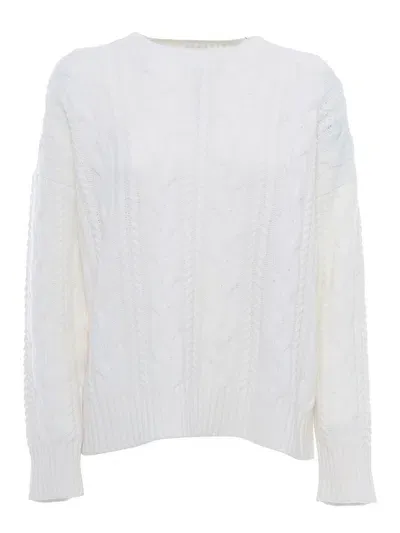 Kangra Braided Crewneck Sweater In White