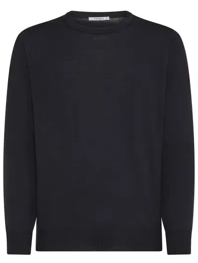 Kangra Cashmere Long-sleeve Crewneck Sweater In Merino Wool In Blue