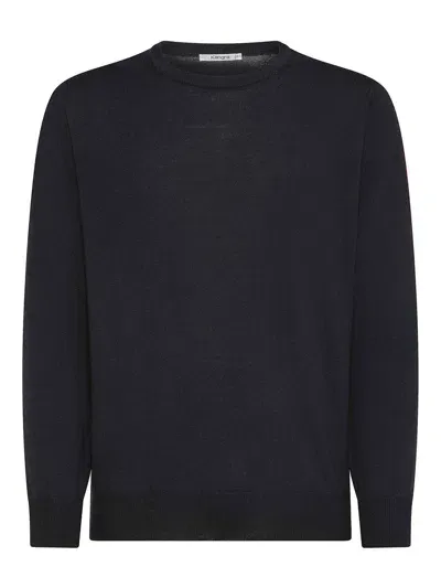 Kangra Cashmere Long-sleeve Crewneck Sweater In Merino Wool In Blue