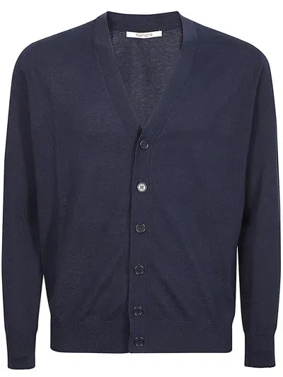 Kangra Cashmere Long Sleeved V In Blue