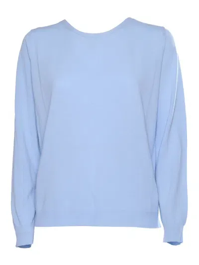 Kangra Light Blue Ribbed Cotton Sweater