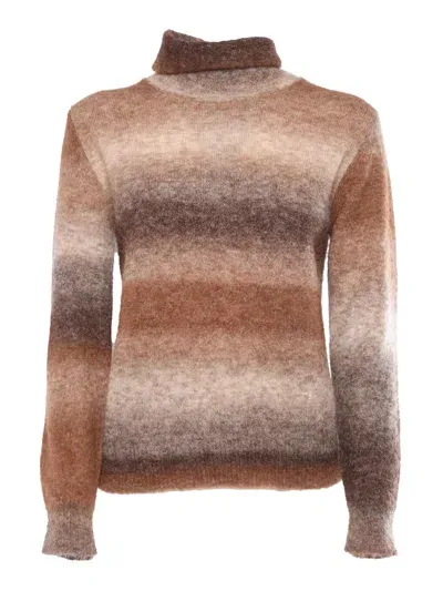 Kangra Printed Effect Turtleneck Sweater In Brown