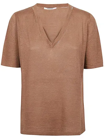 Kangra Short Sleeved V In Brown