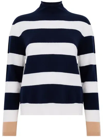 Kangra "striped Cashmere Sweater In White