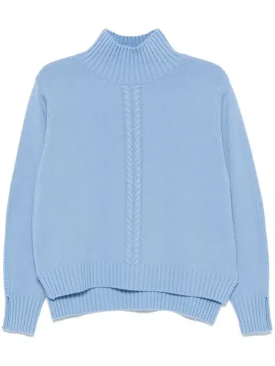 Kaos Cable-trim Sweater In Blue