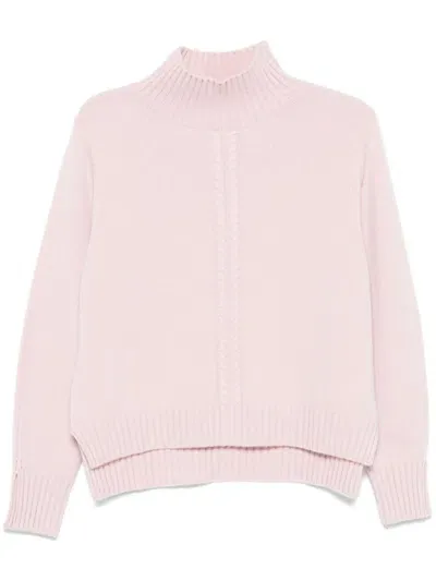 Kaos Cable-trim Sweater In Pink