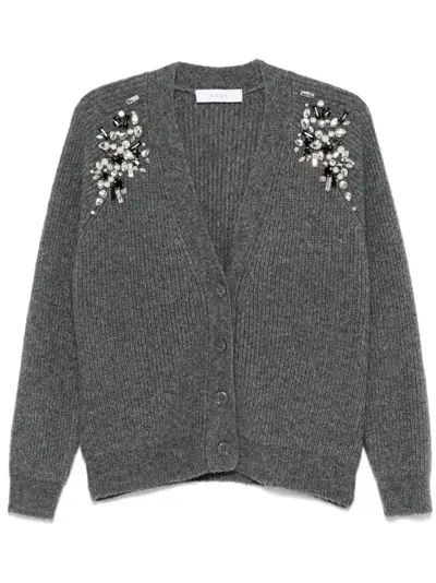 Kaos Crystal-embellished Cardigan In Grey