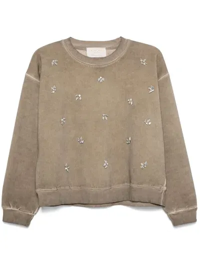 Kaos Crystal-embellished Sweatshirt In Gray