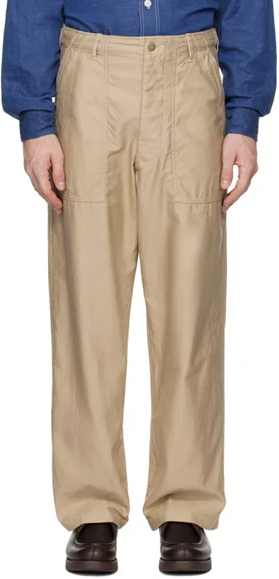 Kaptain Sunshine Beige Baker Trousers In Khaki Beige