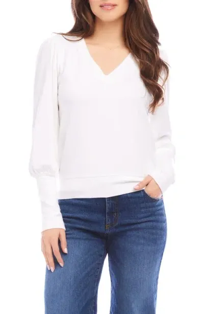 Karen Kane Bishop Sleeve Top In White