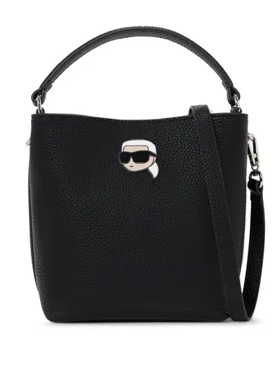 Karl Lagerfeld Ikon Bucket Bag In Black