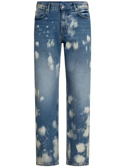 Karl Lagerfeld Jeans Bleached Traight-leg Jeans In Blue