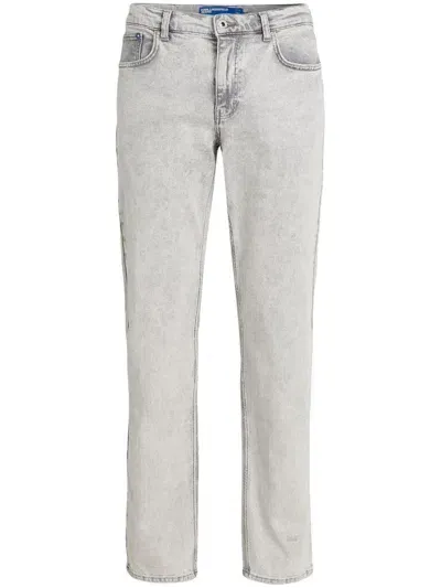 Karl Lagerfeld Jeans Mid-rise Straight-leg Jeans In Blue