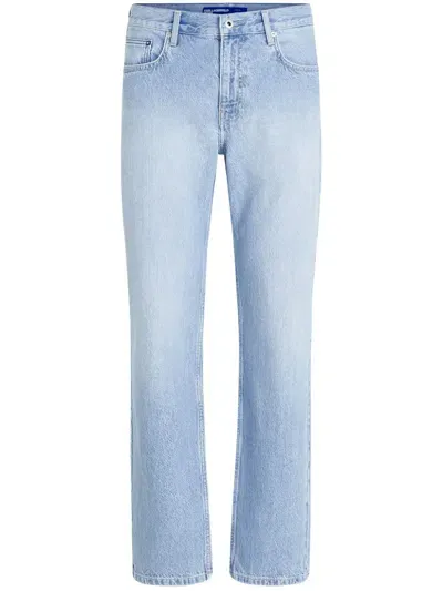 Karl Lagerfeld Jeans Halbhohe Straight-leg-jeans In Blue